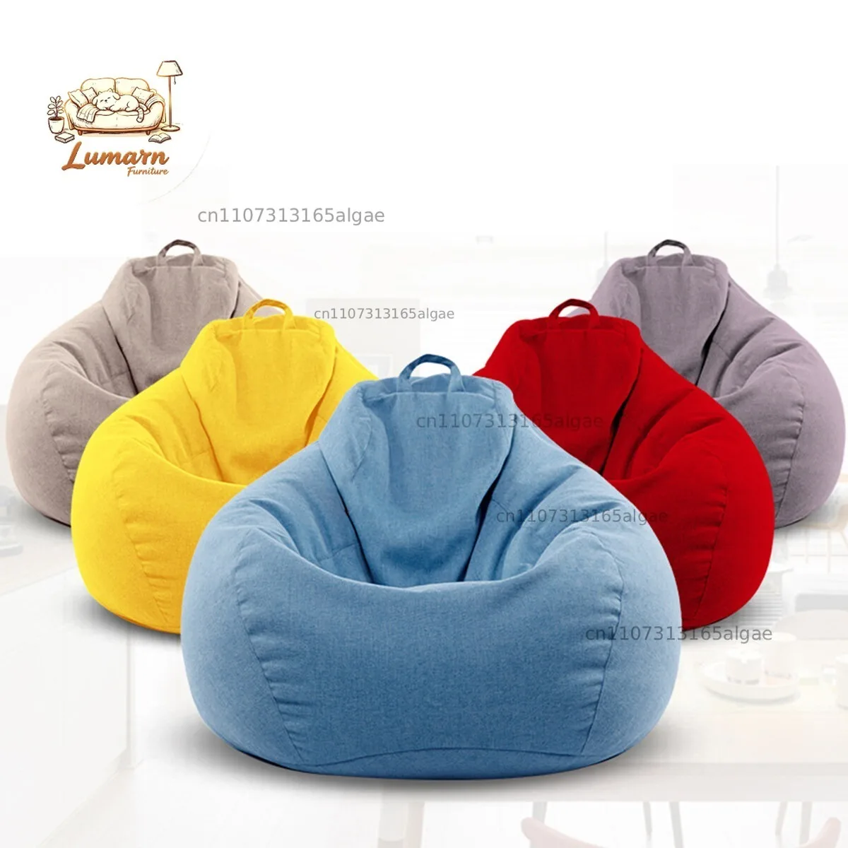 Large Bean Bag Chair for Adults & Kids – Lazy Lounger Sofa with EPS Beads Filling, Comfy Couch, Includes Filling (No Assembly)