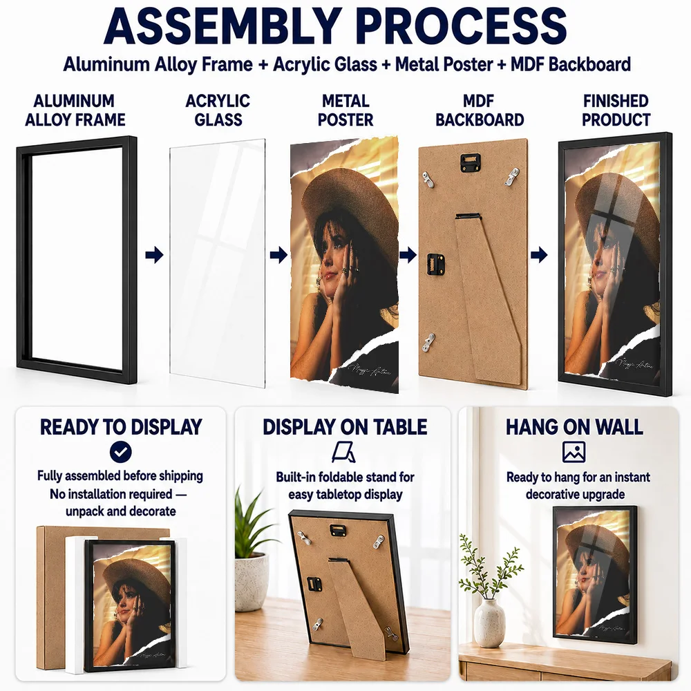Maggie Antone Framed Aluminum Metal Poster Customized Recording Tribute Wall Art Made For Vinyl Collectors Styling Music Room