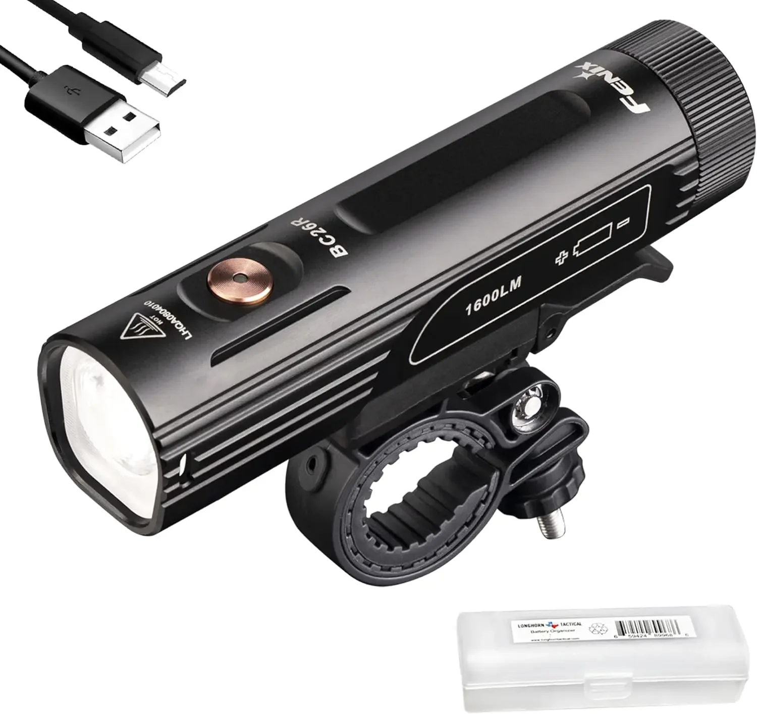 Rechargeable Bike Light,1600 Lumens Super Bright with LumenTac Organizer