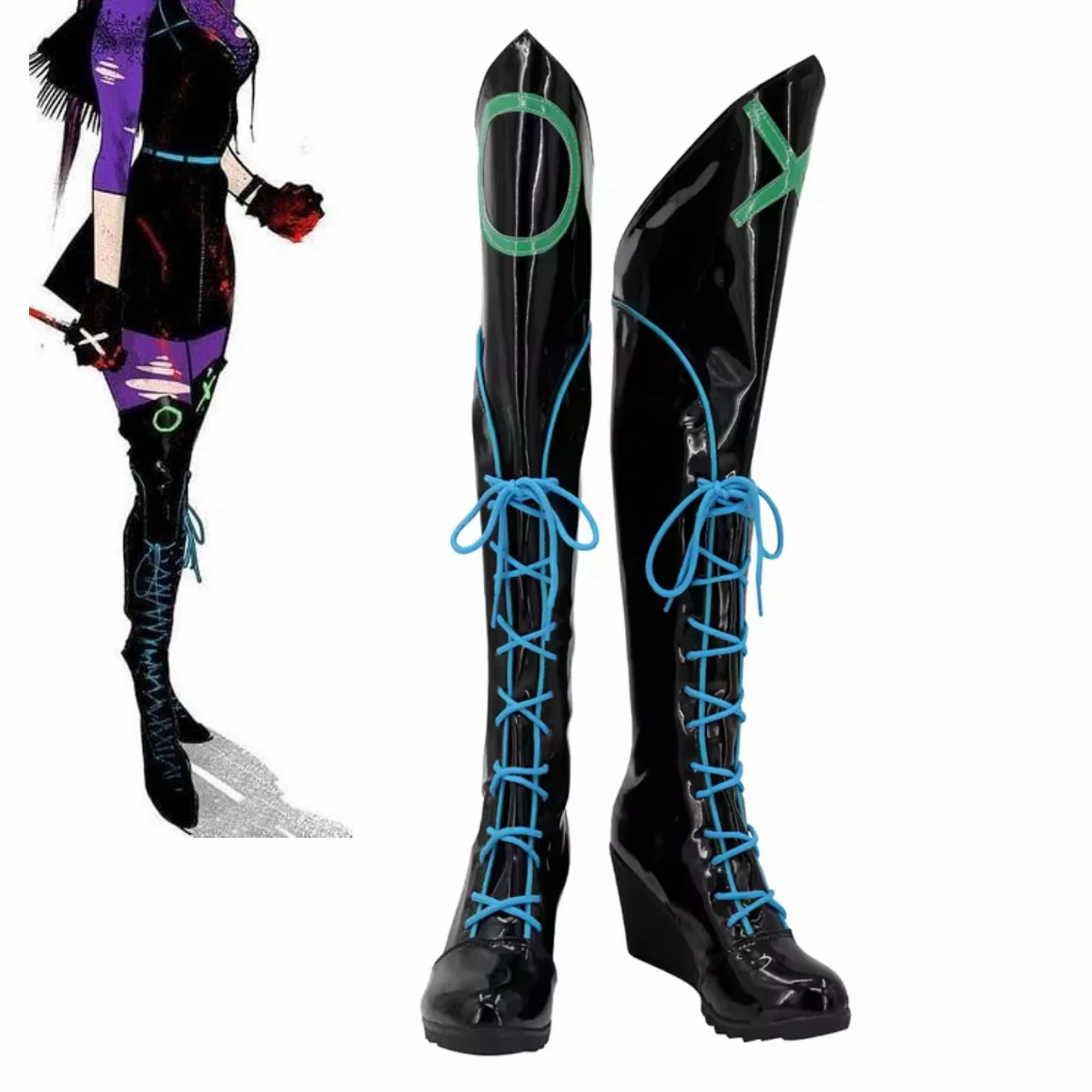 

Punchline Cosplay Alexis Kaye Boots Shoes Halloween Carnival Sexy Lady Joker Boots Custom Made Women