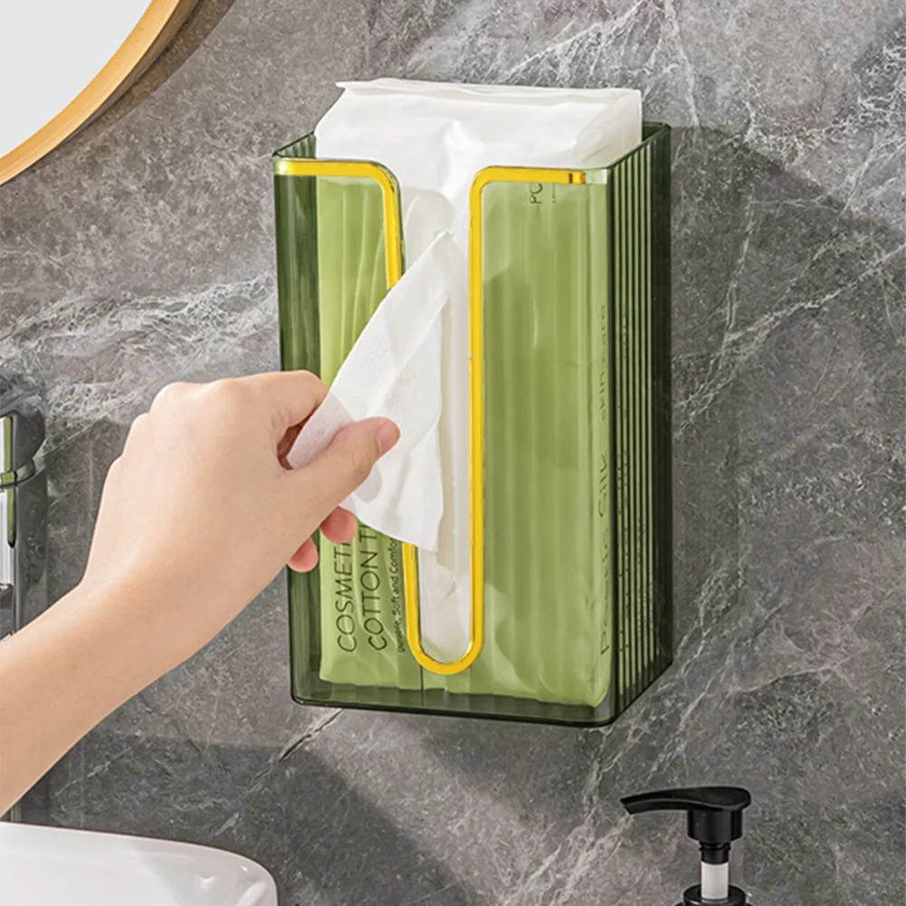 -SPOR Punch-Free Tissue Box Kitchen Bathroom Paper Organizer Wall-Mounted Paper Towel Storage