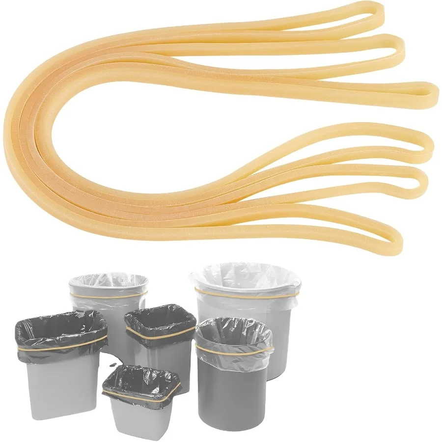 

Trash Can Rubber Bands Set of 3 Yellow Large Rubber Bands Fits 13 to 30 Gallon Trash Cans Heavy Duty