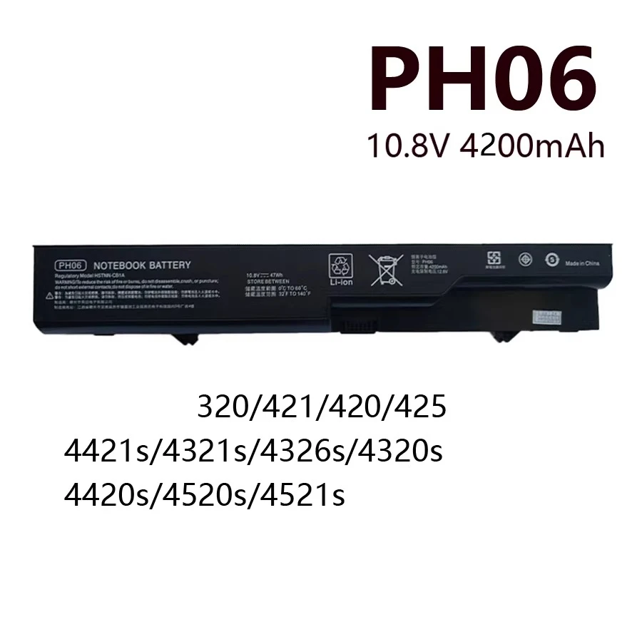 

For hp compaq320 321 325 326 421 4321s ph06 laptop battery