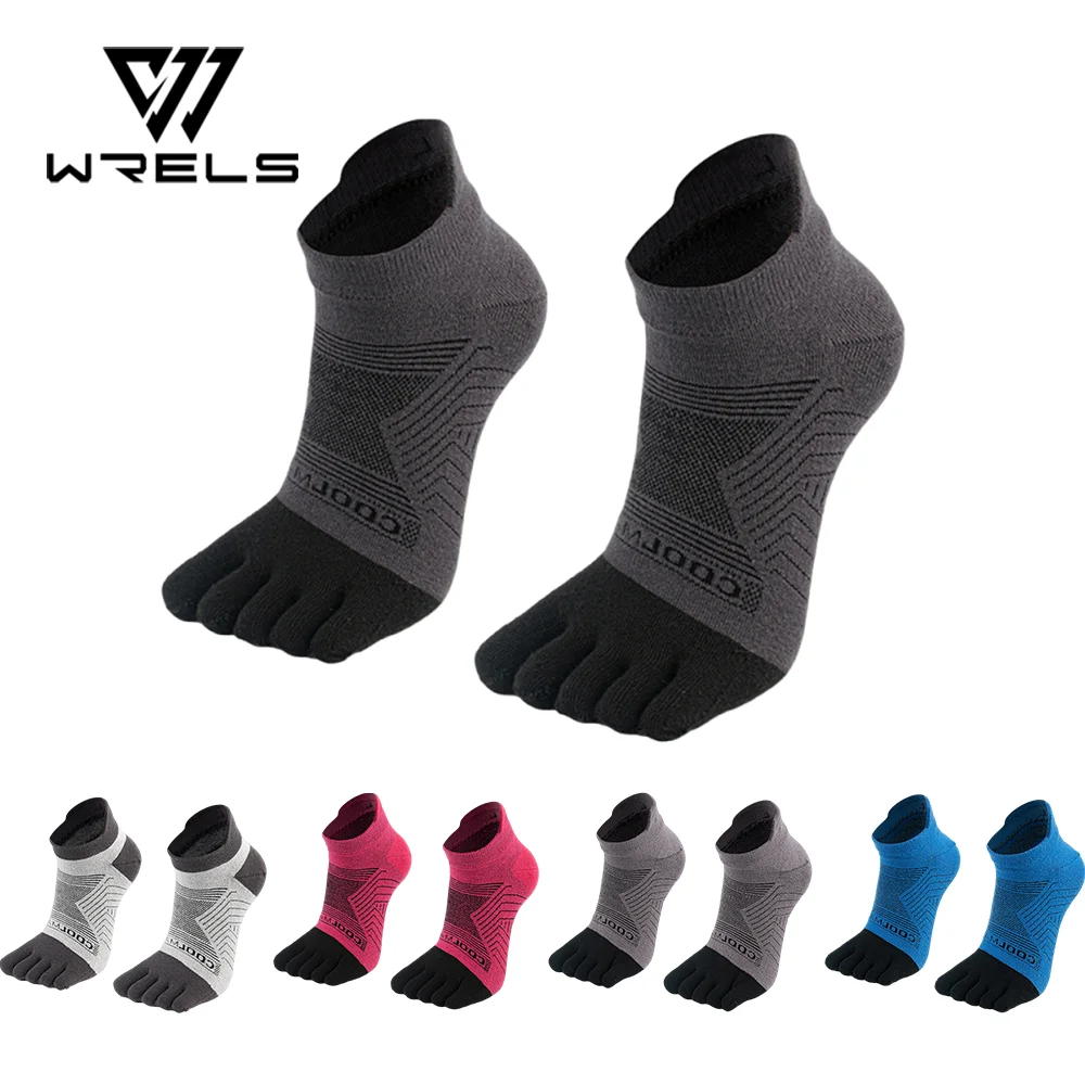 WRELS 1/2/3Pairs COOLMAX Moisture-Wicking Trekking Five-Toe Socks Unisex Elastic Shock-proof Breathable Basketball Running Socks