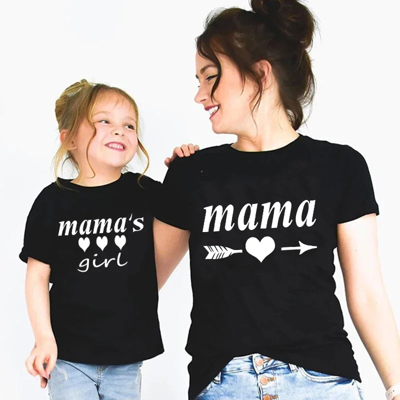 Mother Kids T Shirt Mama Love Girl The Boss Family Matching Outfits Summer Short Sleeve Clothes For Women Mother And Daughter