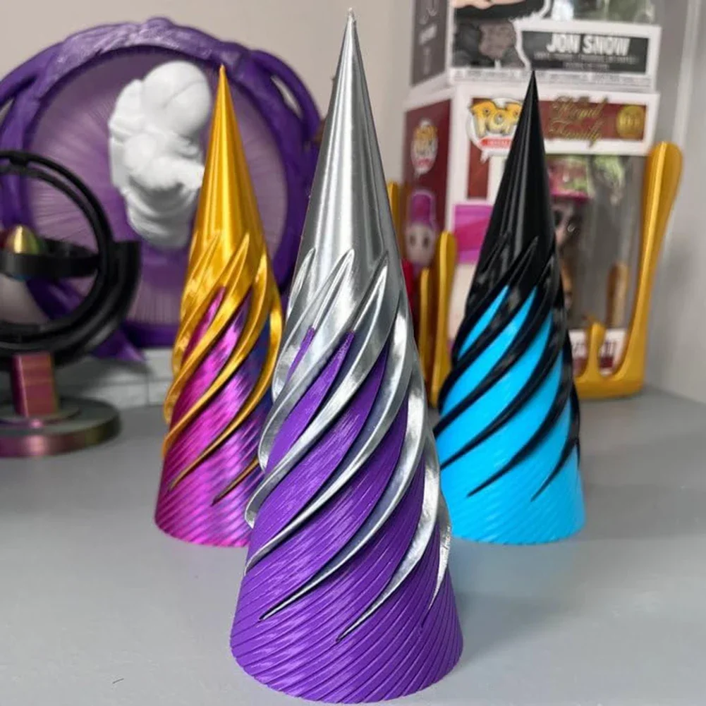 Impossible Pyramid Passthrough Sculpture 3d Printed 2024 Helix Screw Fidget Toy Spiral Cone Decompression Decorative Ornaments