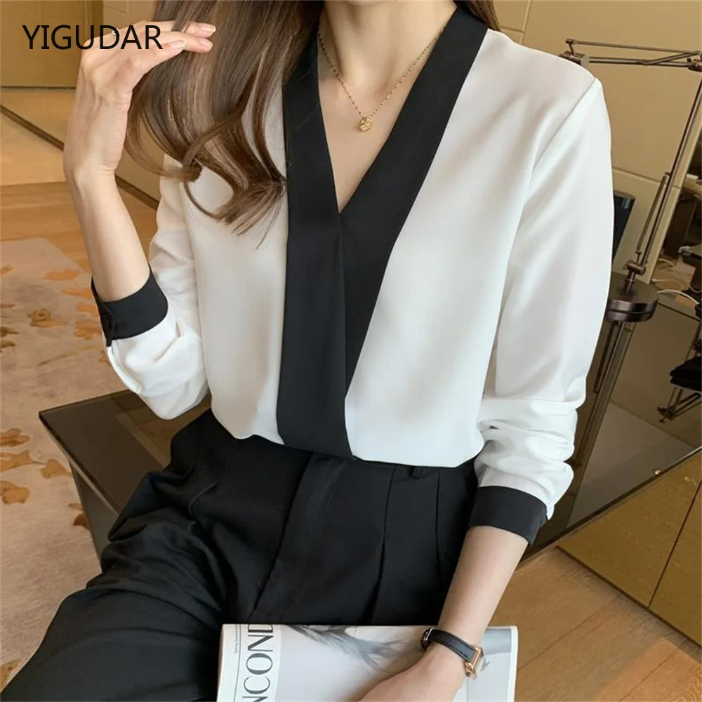 Women Shirts and Blouses 2022 Feminine Blouse Top Long Sleeve Casual White Turn-down Collar OL Style Women Loose Blouses