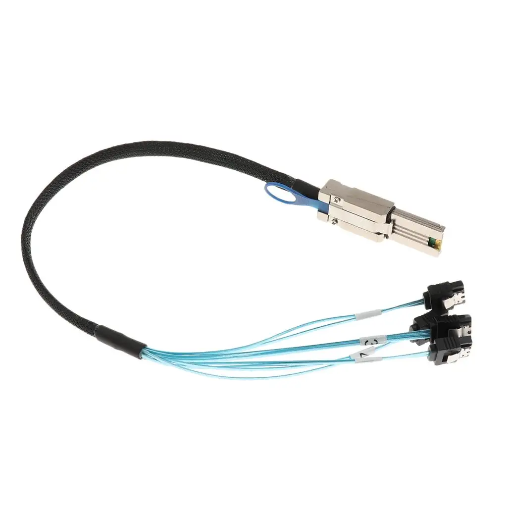 Mini-sas 26P to 4SATA Cable Multi-lane Stainless Steel Latch for High Speed External Storage Solution