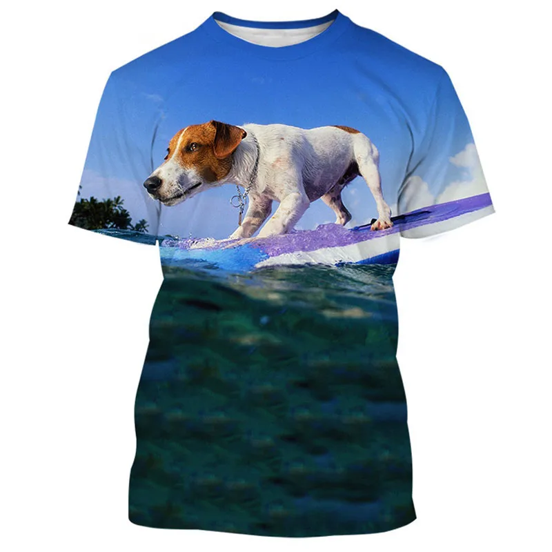 2023 New Fashion Animal Jack Russell Terrier Dogs 3D Printed Men T-shirt Casual Cute Dog Graphic Streetwear Oversized Tops