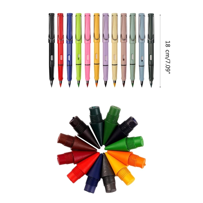 5/12PCS Colorful Everlasting Pen Erasable Everlasting Pen for Drawing Coloring