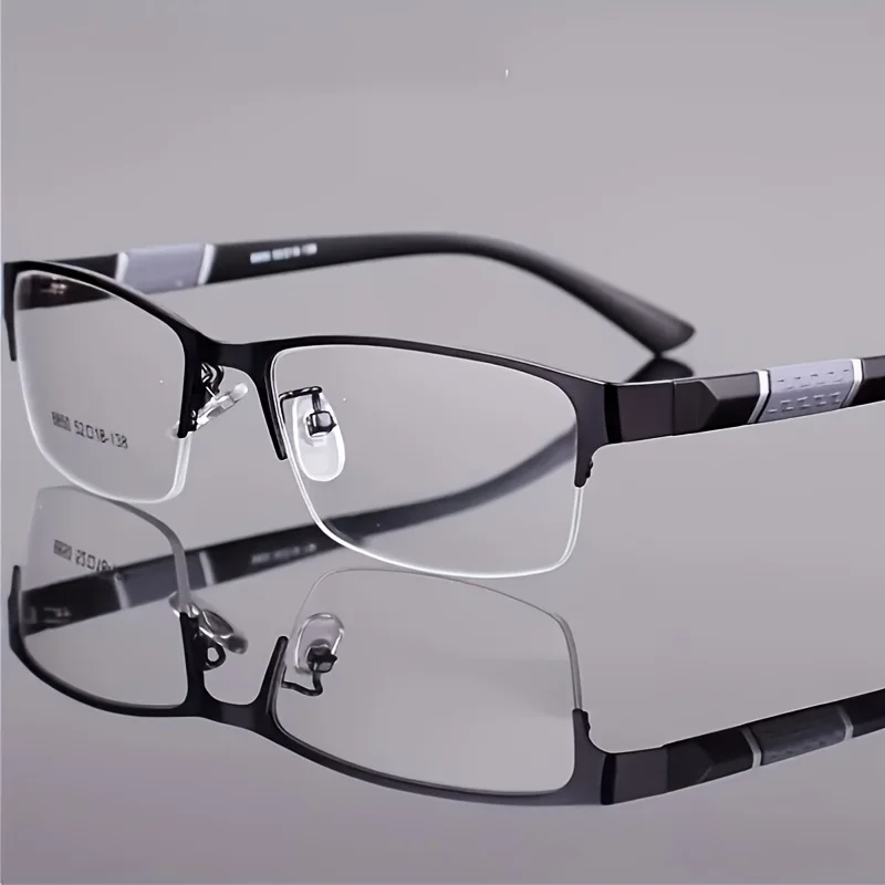 

Men's Vintage Semi-Rimless Reading Glasses Suitable for Business Office and Casual Wear Ideal for Daily Styling and Reading