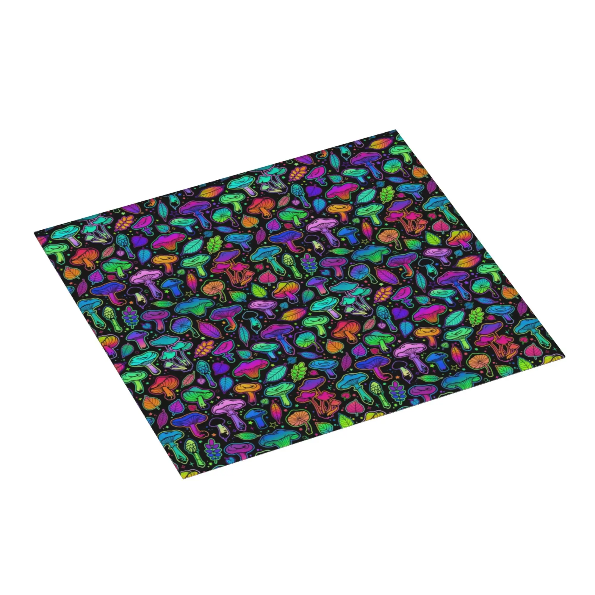 Magic Rainbow Mushroom Non Slip Kitchen Counter Protector Mat Barware Tableware Mysterious Boho Bathroom Drying Mat For Kitchen