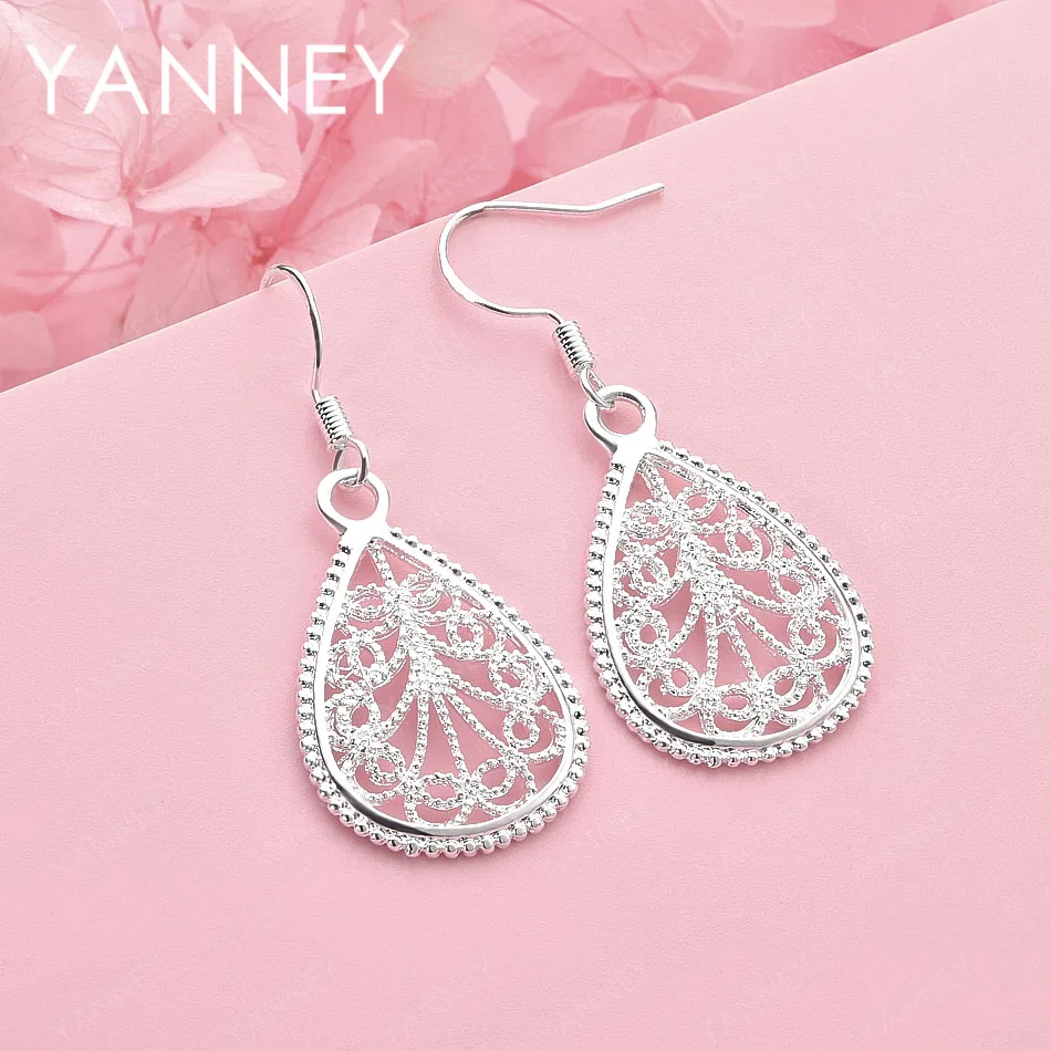 

Изысканные серьги-капли из стерлингового серебра 925 пробы для женщин, модные свадебные украшения