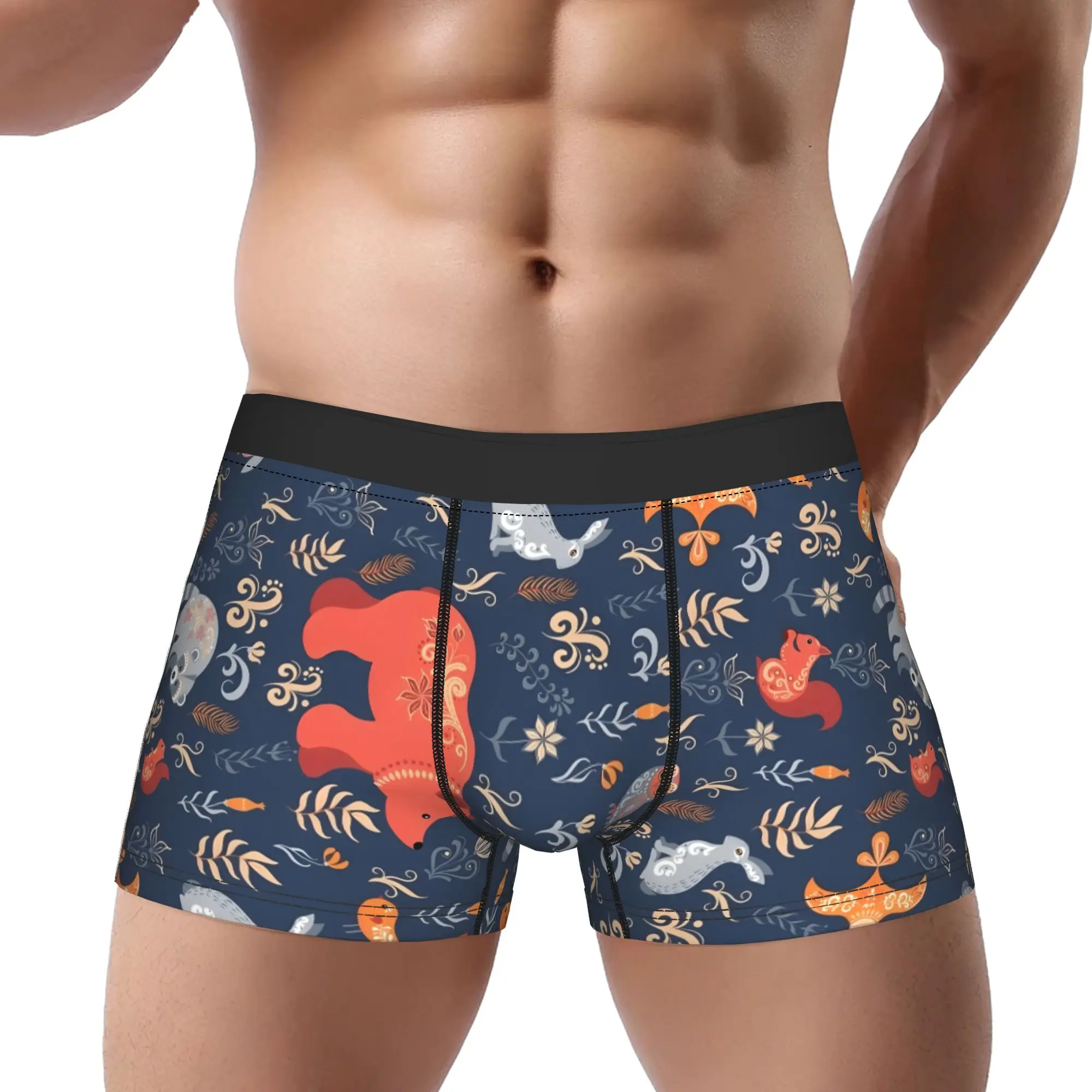 Fairy Tale Forest Underpants Breathbale Panties Men's Underwear animal Comfortable Shorts Boxer Briefs