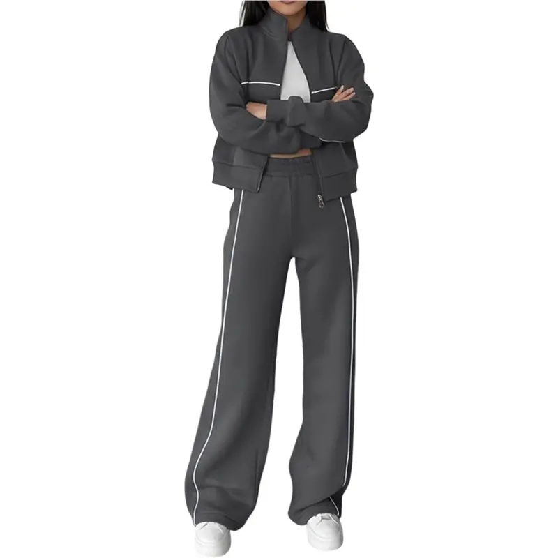 

ABRT-Women's Two Piece Tracksuit Fall Long Sleeve Zip Up Sweatshirt Long Pants Outfits Jogger Sweatsuit Sets