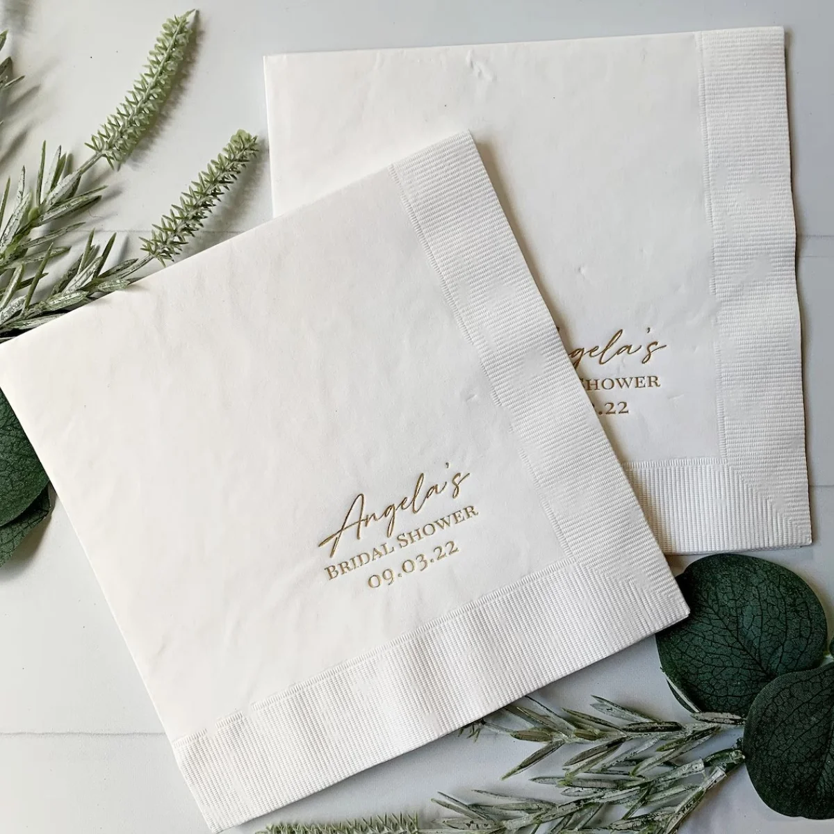 

50pcs Bridal Shower Luncheon Napkins - Personalized Name and Date