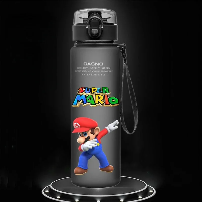 Super Mario 560ML Water Cup Children Portable Plastic Cartoon Luigi Outdoor Large Capacity Sports Water Bottle Holiday Gifts