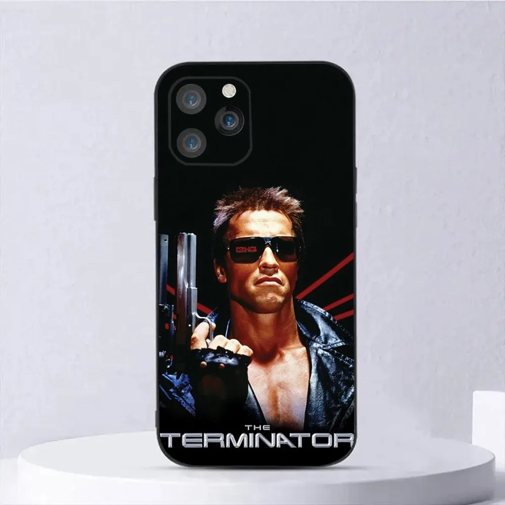 Movie The T-Terminator Phone Case For iPhone 15,14,13,12,11,Plus,Pro Max,XS,X,XR,SE,Mini,8,7 Soft Silicone Black Cover