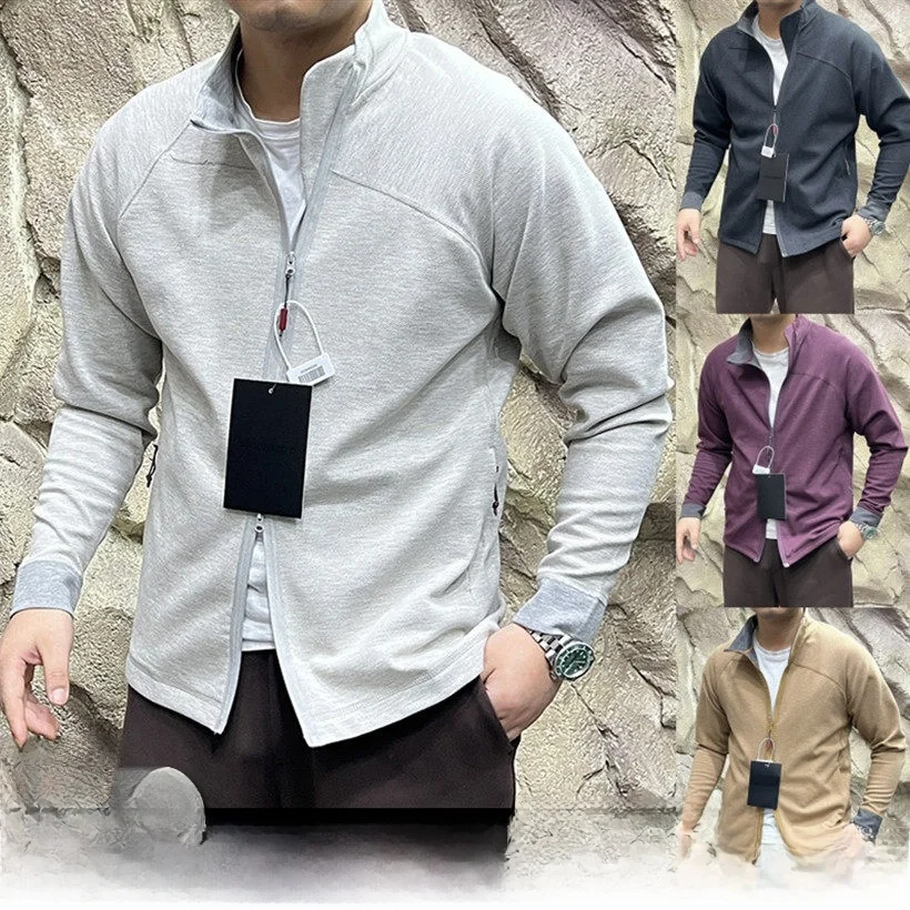 

Spring New Sle Men's Jaet Versatile Zipper Collar Commuter Outerwear k God Holder Dei Clothes Stand Fit Polyester...