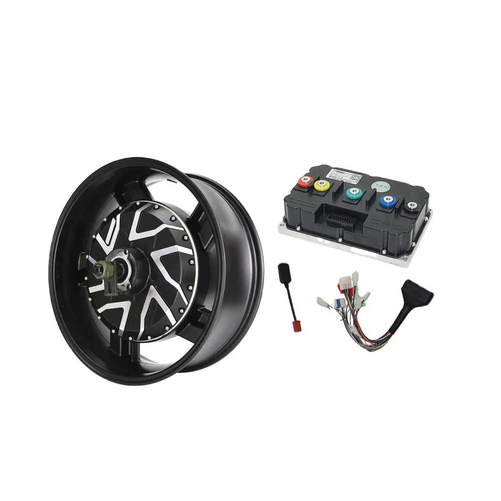 Motor 17inch 17X6.0inch 70H 12000W V4 96V 157kph Hub Motor ND721800 ND961800 Controller Kits High Power Electric Motorcycle