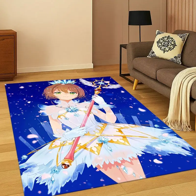 Cute Sakura Card Captor Girl Cartoon Living Room Non-Slip Area Rug Soft Carpet for Bedroom  Playroom Sofa,Home Decor Doormat