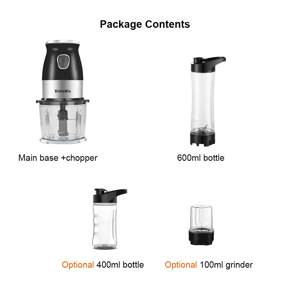 High Speed Multi Function 500W Food Processor Meat Grinder Portable Personal Mini Blender Mixer Juicer Dry Grinder 800ml Chopper