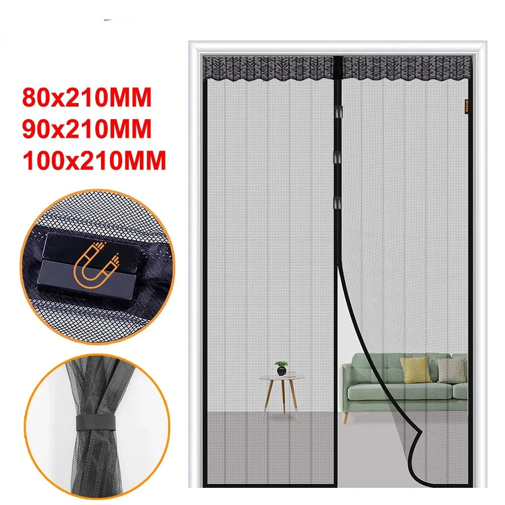모기 방지 마그네틱 스크린 도어 커튼, 파리 곤충 스크린 도어 메쉬 스크린, 마그네틱 클로저 홈 스티커 커튼