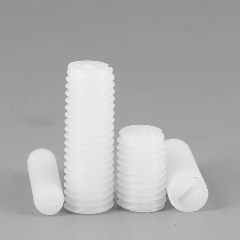 Plastic Insulated Nylon Slotted Set Screws Grub Screws M3 100Pcs Wear Resistant Durable Good Toughness for Household Use