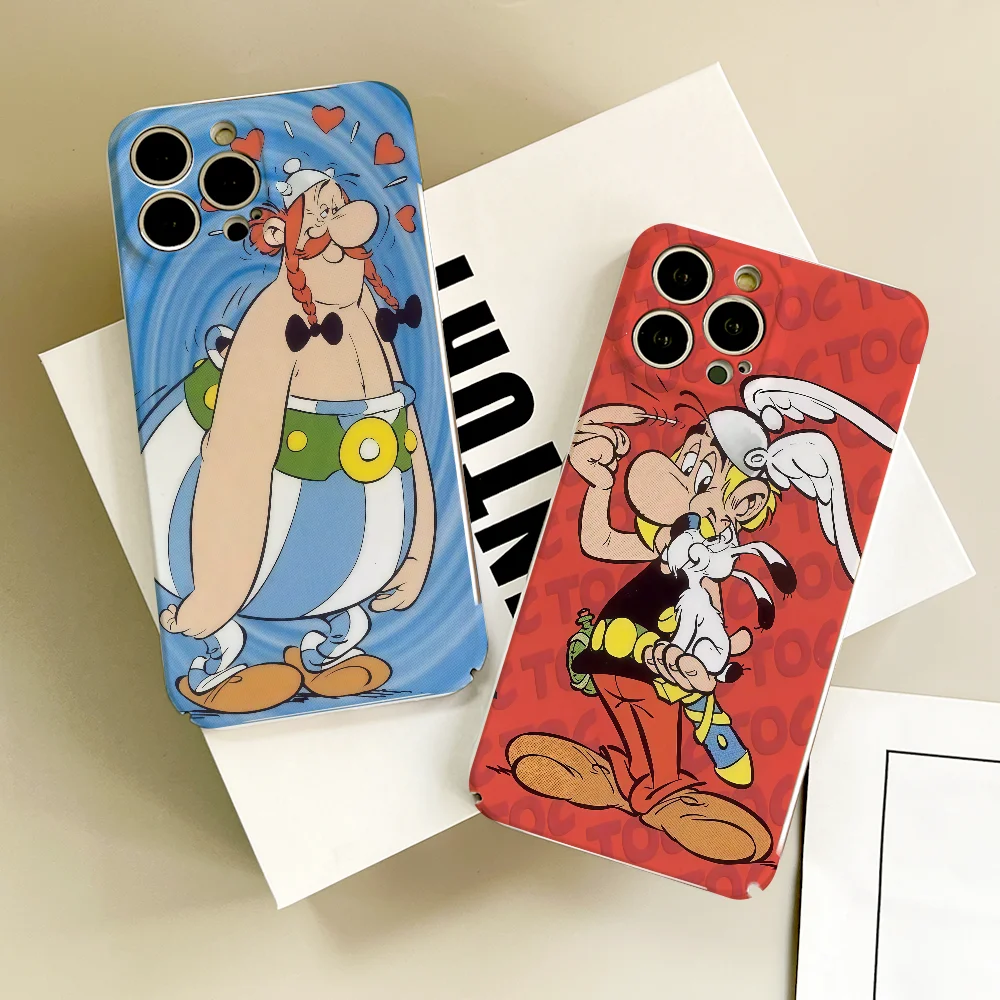 حافظة هاتف كارتونية لطيفة A-AsterixS FUNDA لهاتف سامسونج S25 S24 S23 A07 A17 A06 Ultra FE Plus غطاء صلب لامع عالي الدقة