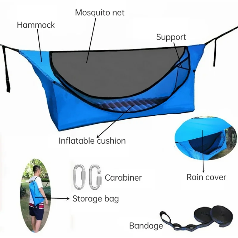 Outdoor Anti-Mosquito Rainproof Floating Tent Hammock + Mosquito Net + Inflatable Cushion inflatable floating portable tent