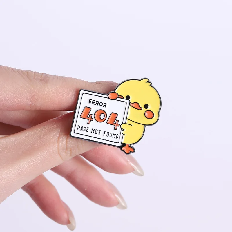 Creative Program Error 404 Badge Brooch Pins Cartoon Duck Rabbit Black Cat Enamel Lapel Pins Accessory On Backpack Clothing Orna
