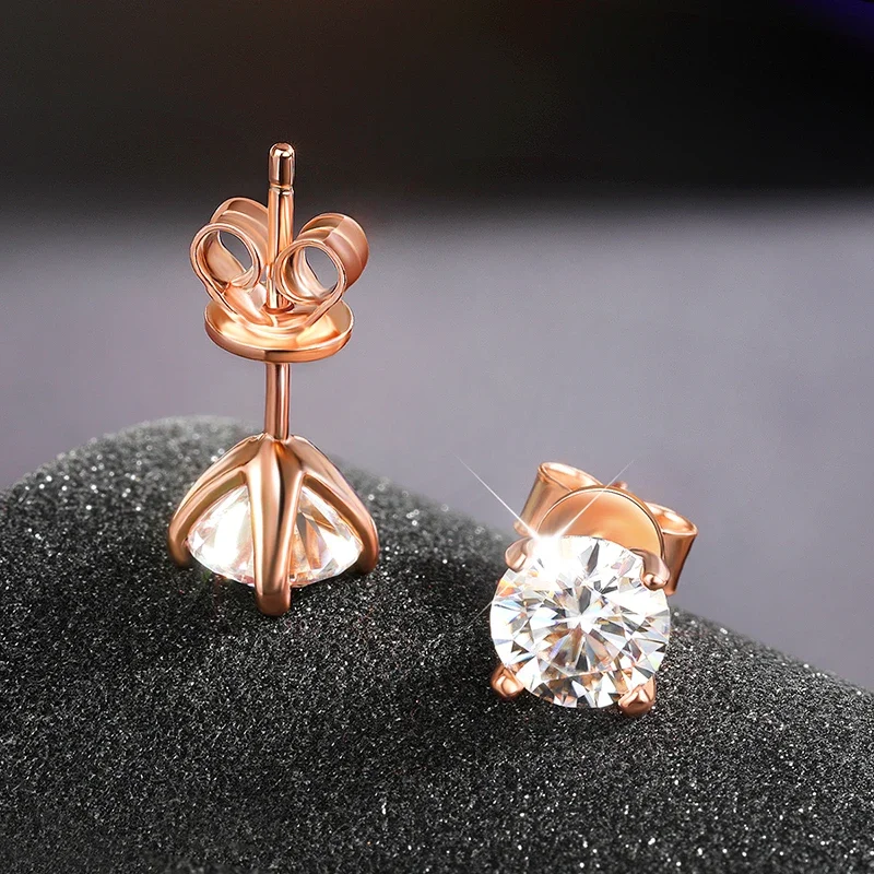 EWYA Luxury 0.4-4CT D Color Moissanite Screw Earrings For Women Party Fine Jewelry 4 Prong S925 Sterling Silver Diamond Earring