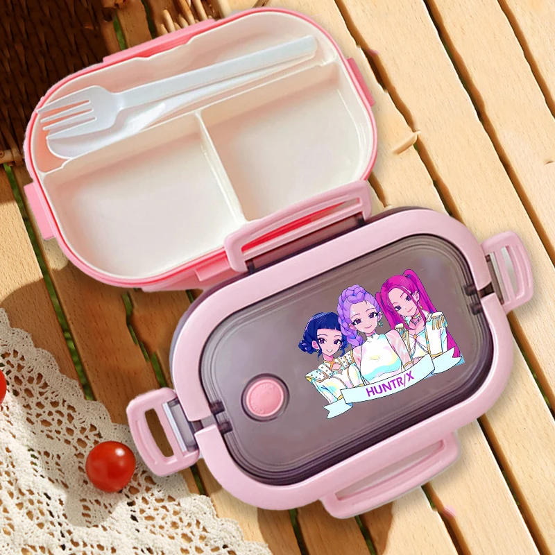 

KPop Охотники на демонов, двухслойный бенто, ланч-бокс, аниме, печатные фигурки, ланч-бокс для еды, детский школьный пикник, офисные чехлы для ужина, подарок