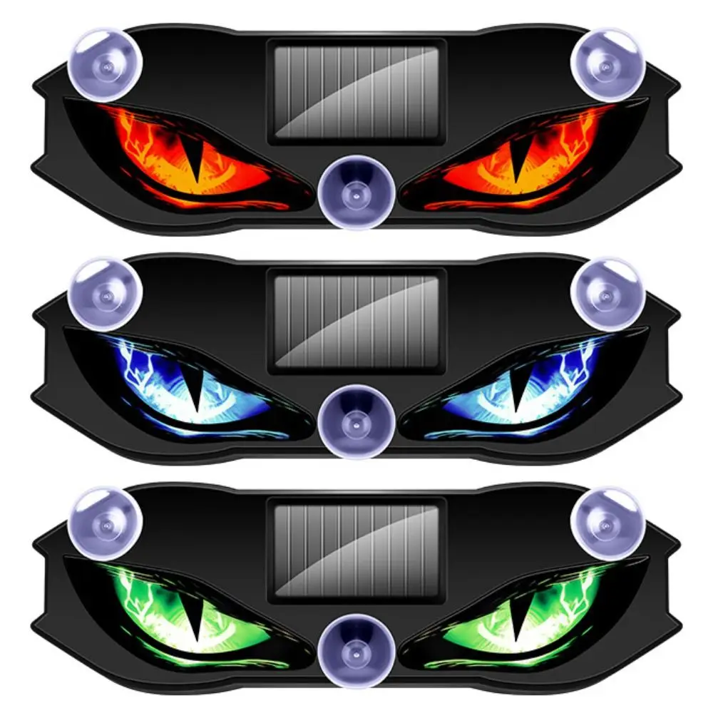 Creative Car Demon Eye Light Cool Flashing Solar Warning Light Safety Suction Cup Installation Rear Window Light Auto Decoration