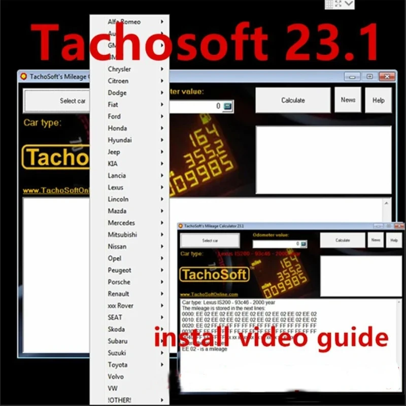 TachoSoft Mileage Calculator 23.1 Digital Odometer Mileage Counter Calculation Software with License for Vehicle Mileage Trackin