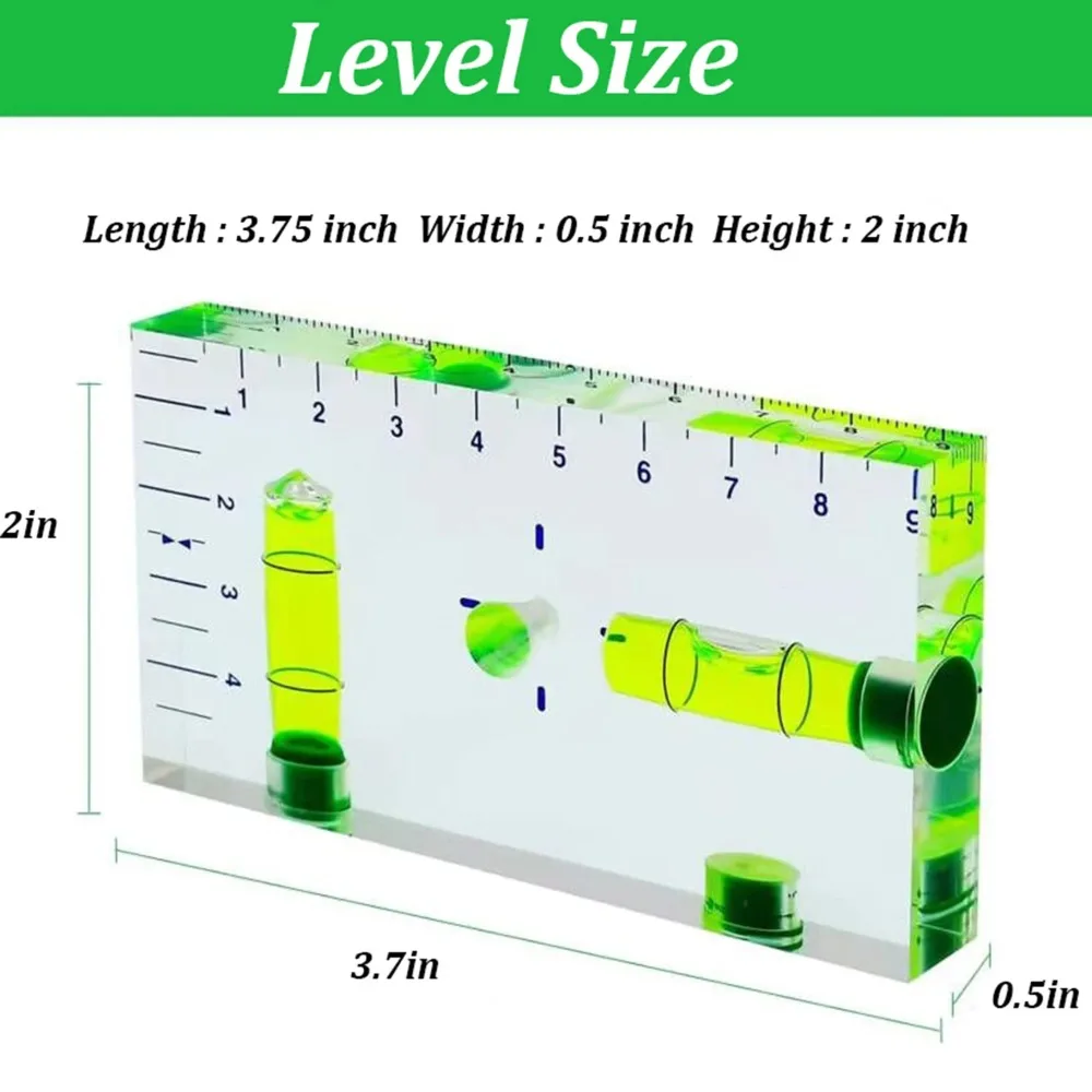 Transparent Cuboid High Precision for T Level Integrated Small Household Magnetic Level Bubble Level 95x51x13mm Durable Dropship