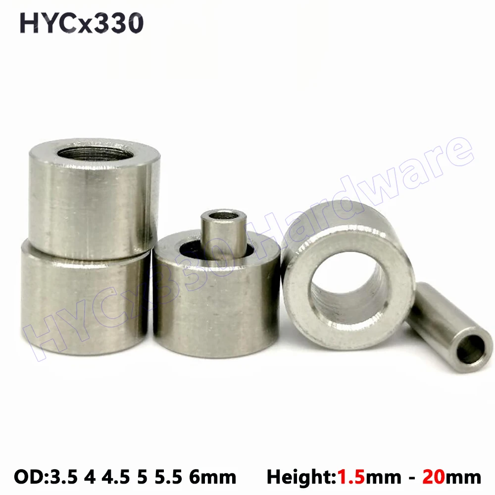 Inner Dia 2.5 3mm 304 Stainless Steel Bushing Washer Gasket Unthreaded Round Hollow Standoff Spacer Sleeve OD 3.5mm-6mm