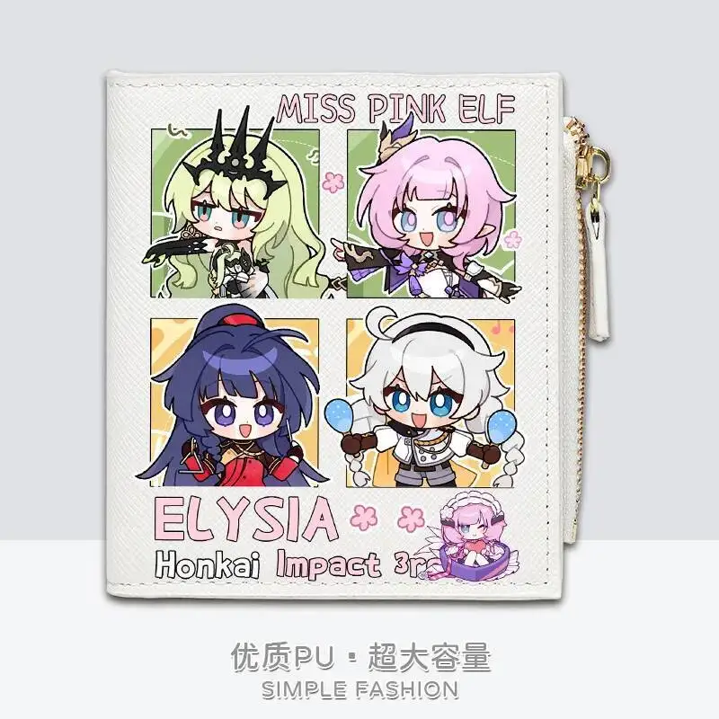

Anime Game Honkai 3 Cos Rita Bronya Pardofelis Raiden Mei Mobius Etc. Unisex Pu Short Fun Cartoon Wallet Gift