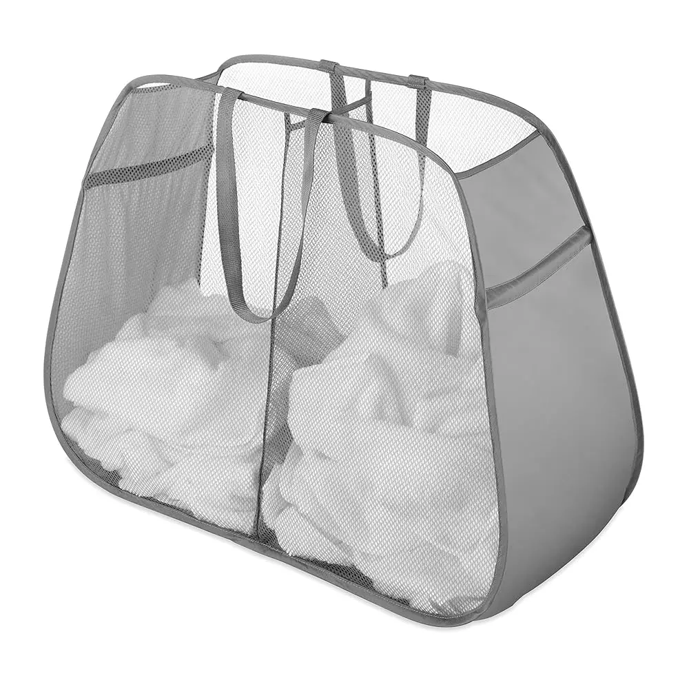 

Двойная корзина для белья Pop and Fold, цвет Paloma Gray