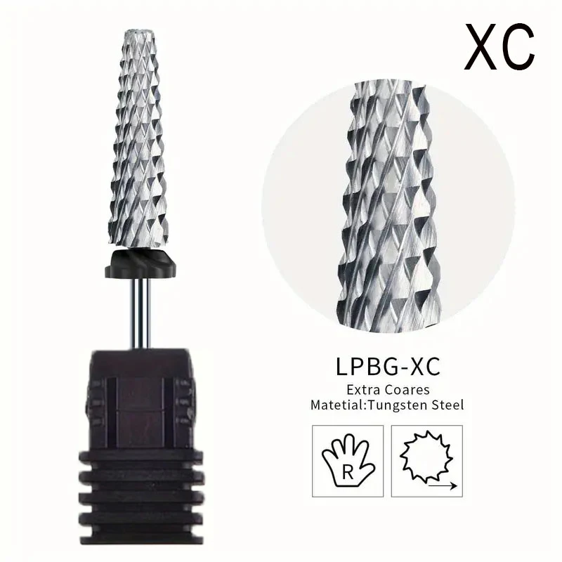 5-in-1 extra langes Nagelbohrer-Set aus Wolframkarbid, Sicherheits-Nagelstudio-Zubehör, effiziente Entfernung von Gel-Nagellack und Acryl N