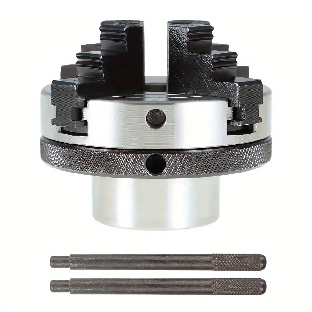 Holzdrehfutter, 3-Zoll-4-Backenfutter mit 1 Zoll x 8 TPI-Spindeln