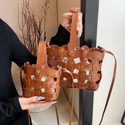 2024 New Designer Hollow Out Woven Bag For Women Trend Mini Small Crossbody Bag Summer Handbag Brown Black Coffee bolsa feminin