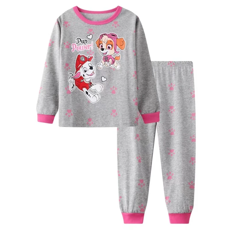 PAW Patrol Spring Autumn Long Sleeve Top and Long Pant 2 Pcs Set for Children Pyjamas Girls Boys Sleepwear Sets Home Clothes image 2