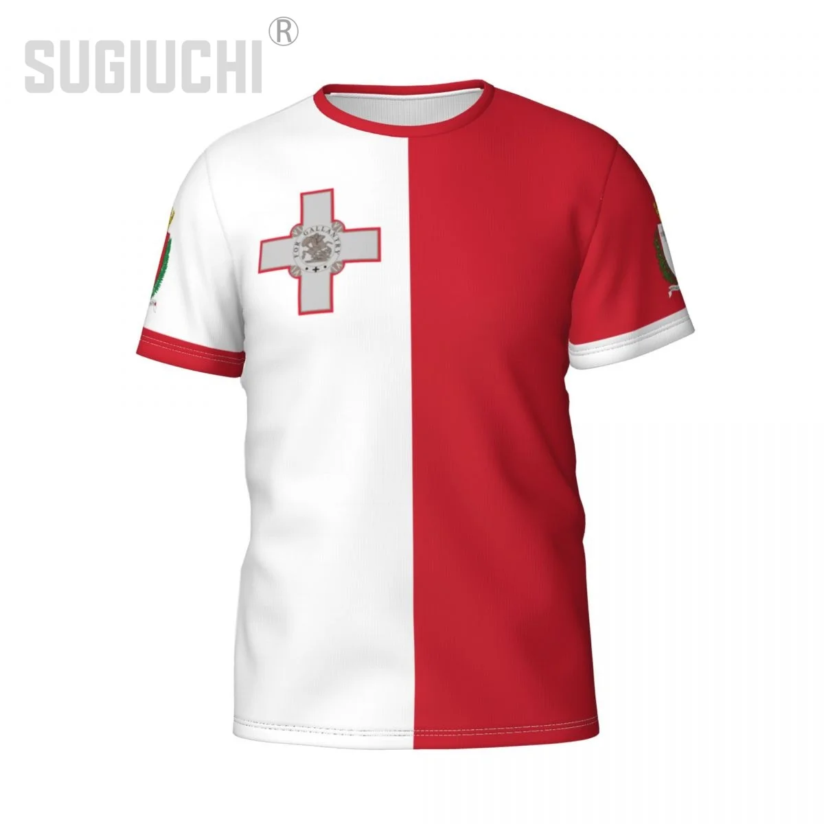 Custom Name Number Malta Flag Emblem 3D T-shirts For Men Women Tees team Clothes Soccer Football Fans Gift T shirt view 2