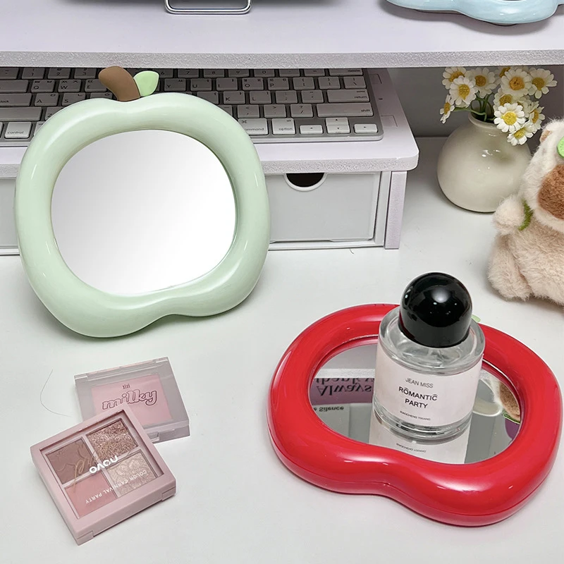 Ins Dekorative Spiegel Apfel Form Make-Up Spiegel Desktop Kosmetik Spiegel Für Schlafzimmer Schlafsaal Schreibtisch Zubehör Wohnkultur