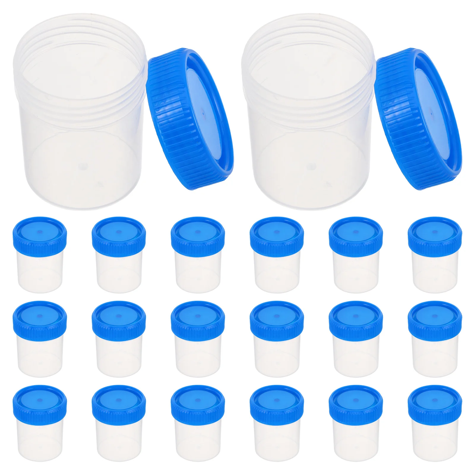 

20Pcs Plastic Pee Cups with Lids 60ml Transparent Graduated for Hospital Laboratory Use Pee Cup for Jars Science Cups