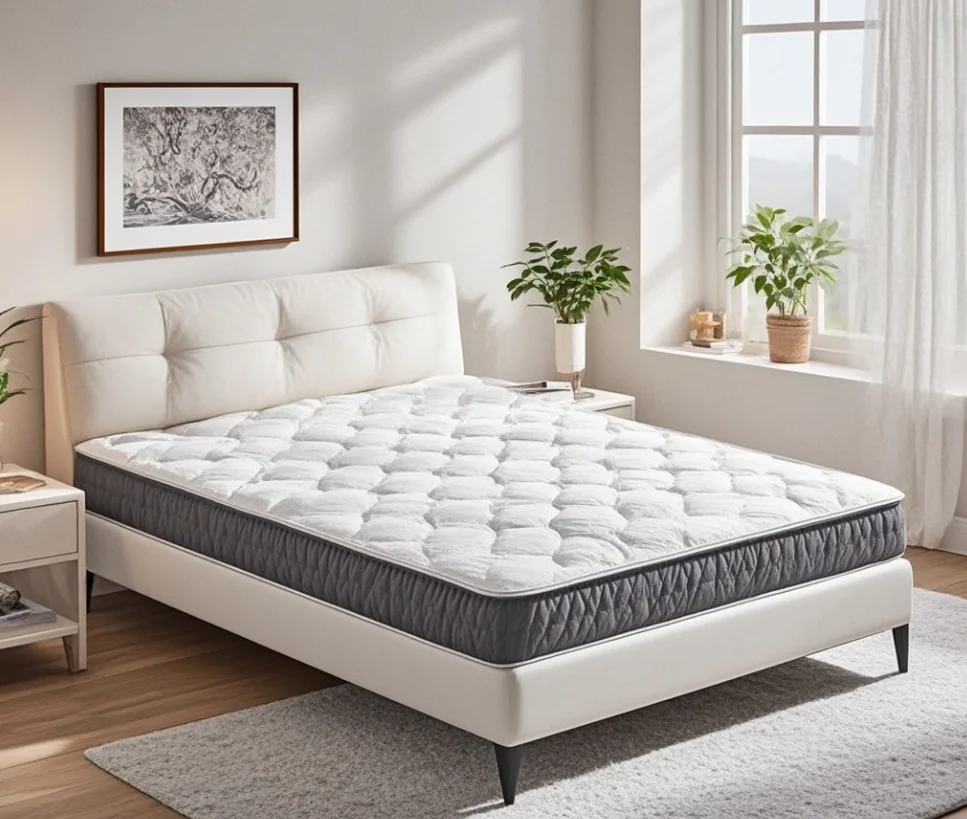 مرتبة إسفنجية حديثة قابلة للفصل على الوجهين، سرير متوسط عالي الصندوق، قماش تاتامي بني الجوت، متين للاستخدام المدرسي لكبار السن #1