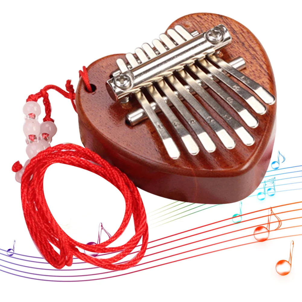 8 Key Mini Wooden Kalimba High Quality Exquisite Finger Thumb Piano Marimba Musical Good Accessory Pendant Cute Instrument Gift