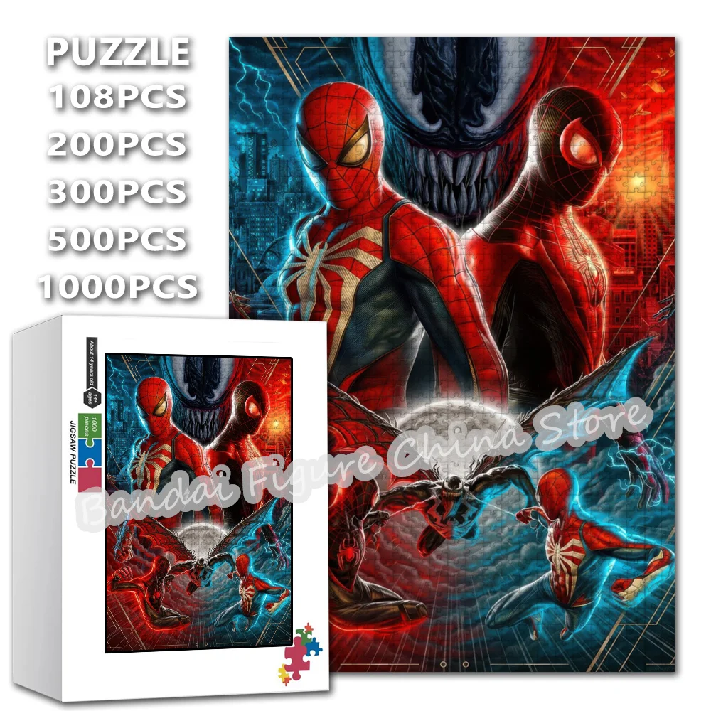 

Spiderman 108/200/300/500/1000/1500 Pieces Diy Print Puzzle Disney Superhero Diy Jigsaw Puzzles Educational Learning Game Toys