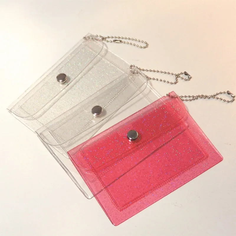 

Clear PVC Card Holder Waterproof Credit Card Wallet for Women Men Slim ID Business Card Purse with Coin Pocket